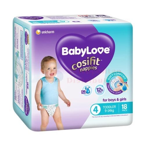 Babylove Individual Babylove Nappies Toddler (18 Pack) 9312818004448 JBM2576 Babylove Nappies Toddler (18 Pack)