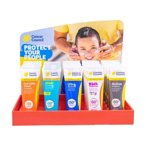 Cancer Council Individual Cancer Council Australia Sunscreen Prepack Counter Unit (25 Pieces) JBM17372 Cancer Council Australia Sunscreen Prepack Counter Unit (25 Pieces)