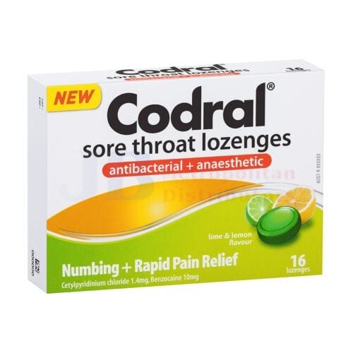 Codral Individual Codral Lozenges Lime Lemon Medicated (16 Pack) 9300607180343 JBM1365 Codral Lozenges Lime Lemon Medicated (16 Pack)