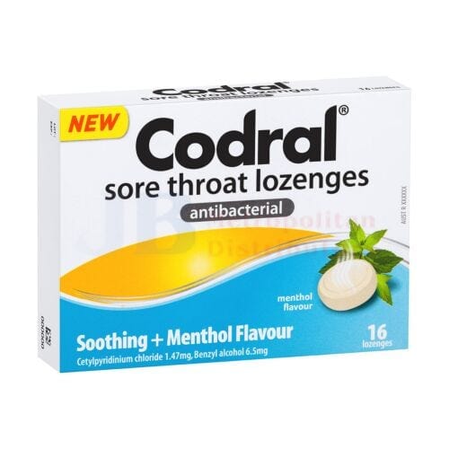Codral Individual Codral Lozenges Menthol Medicated (16 Pack) 9300607180367 JBM1363 Codral Lozenges Menthol Medicated (16 Pack)