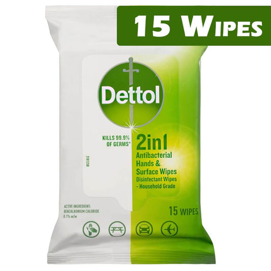 Dettol Individual Dettol Antibacterial Wipe (15 Wipes) BF6161835 Dettol Antibacterial Wipe (15 Wipes)