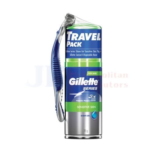 Gillette Individual Gillette Gel Travel Pack + Razor 73g 3014260219949 JBM2367 Gillette Gel Travel Pack + Razor 73g
