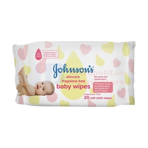 Johnsons Baby Individual Johnsons Baby Fragrance Free Wipes (20 Pack) 9300607260380 JBM2552 Johnsons Baby Fragrance Free Wipes (20 Pack)