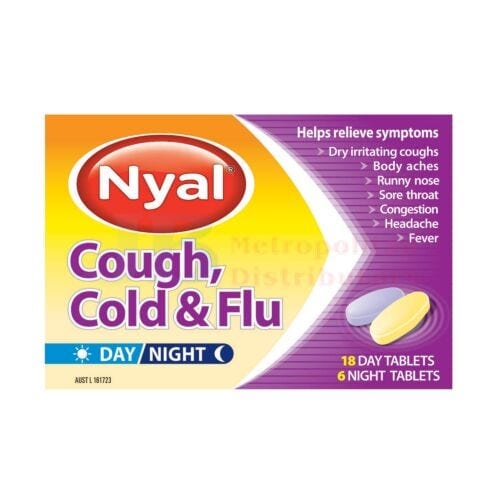 Nyal Individual Nyal Cold + Flu Fighter Day & Night (24 Pack) 9330130001440 JBM1324 Nyal Cold + Flu Fighter Day & Night (24 Pack)