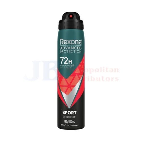 Rexona Individual Rexona Men 72H Antiperspirant Deodorant Aerosol Sport 220ml 9300830056491 JBM45896 Rexona Men 72H Antiperspirant Deodorant Aerosol Sport 220ml