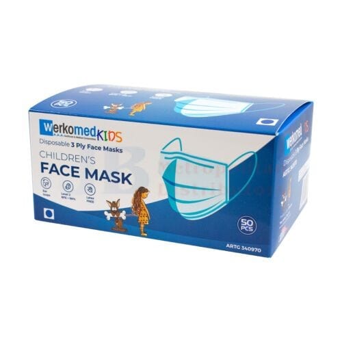 Self Care Essentials Individual Kids Face Mask Blue (50 Pack) 9357927001162 JBM1234 Kids Face Mask Blue (50 Pack)