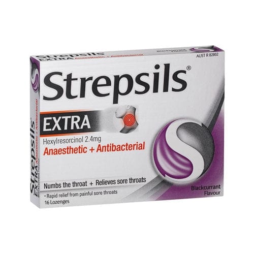 Strepsils Individual Strepsil Extra Blackcurrant (16 Lozenges) BF6089146 Strepsil Extra Blackcurrant (16 Lozenges)