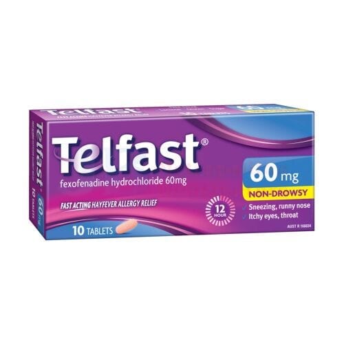 Telfast Individual Telfast Tablets 60mg (10 Pack) 9319733002429 JBM1619 Telfast Tablets 60mg (10 Pack)