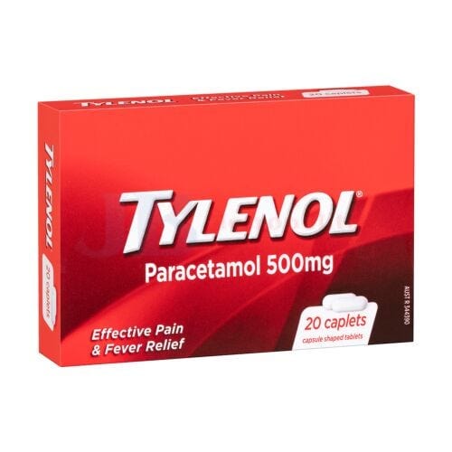 Tylenol Individual Tylenol Caplets 500kg (20 Pack) 9300607801774 JBM1387 Tylenol Caplets 500kg (20 Pack)